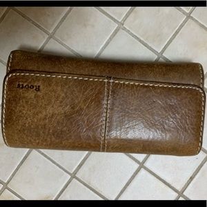 Roots leather wallet